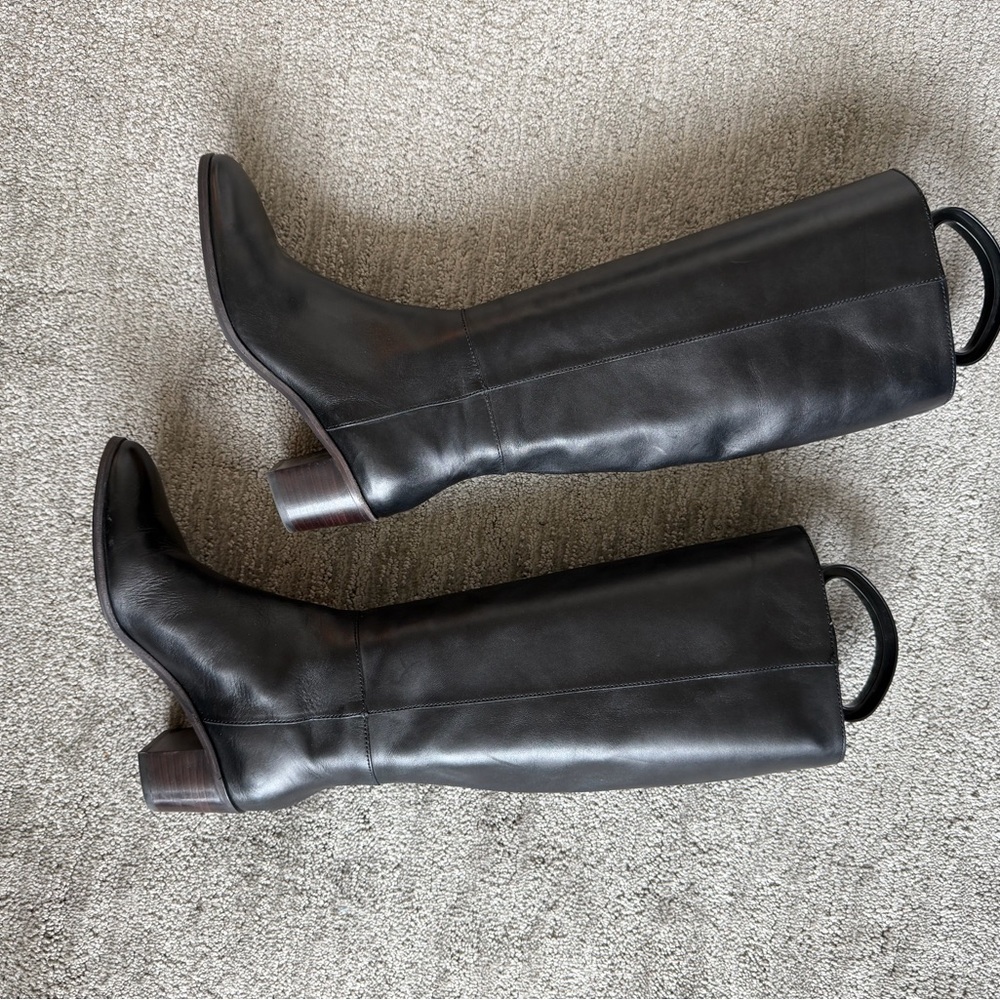 Madewell Black Leather Heeled Boots